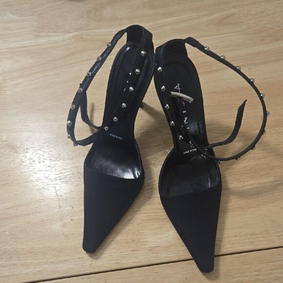 Vicini Criss Cross Studded Ankle Strap Heels - Picture 3 of 9